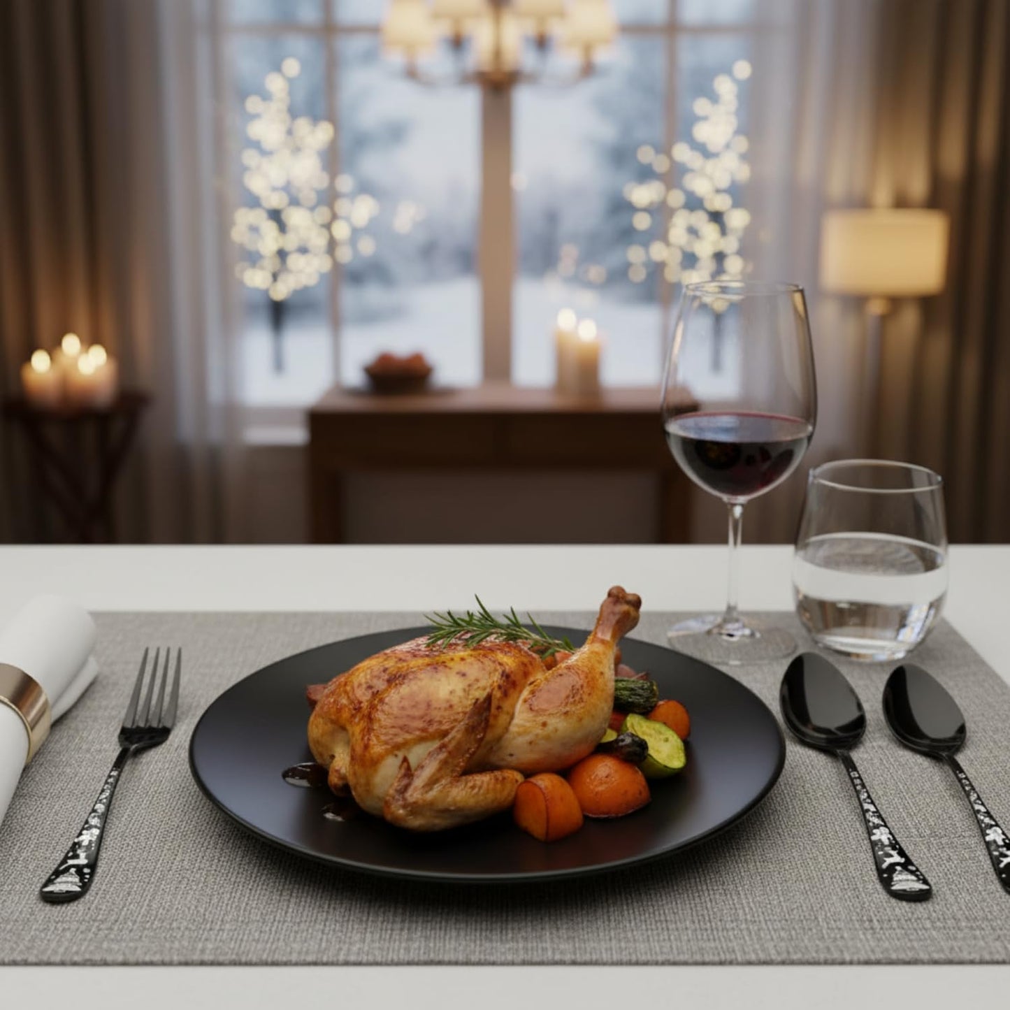 Dinner Fork Spoon Festive Design