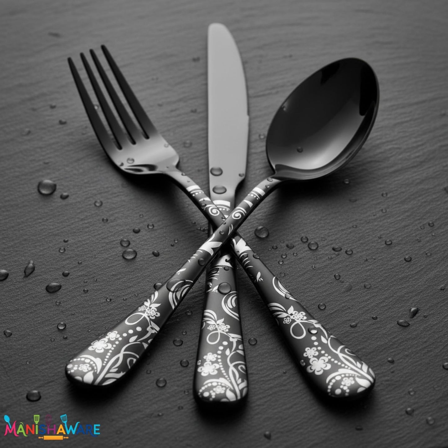 Premium Cutlery Set Floral Design