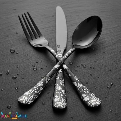 Premium Cutlery Set Floral Design