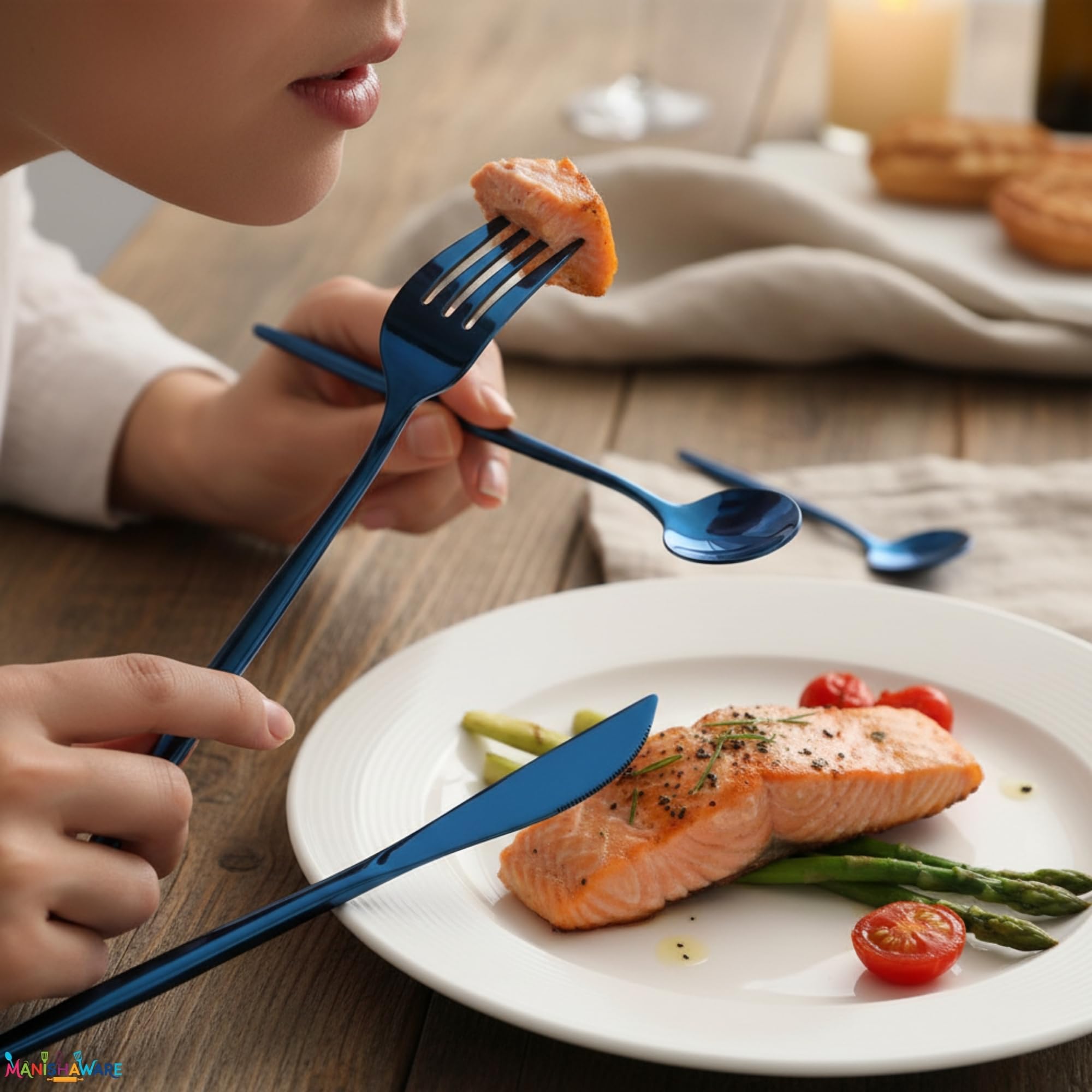 Blue Royal Cutlery Set Slim Design