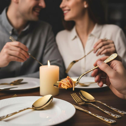 Dinner Fork Spoon Floral Design