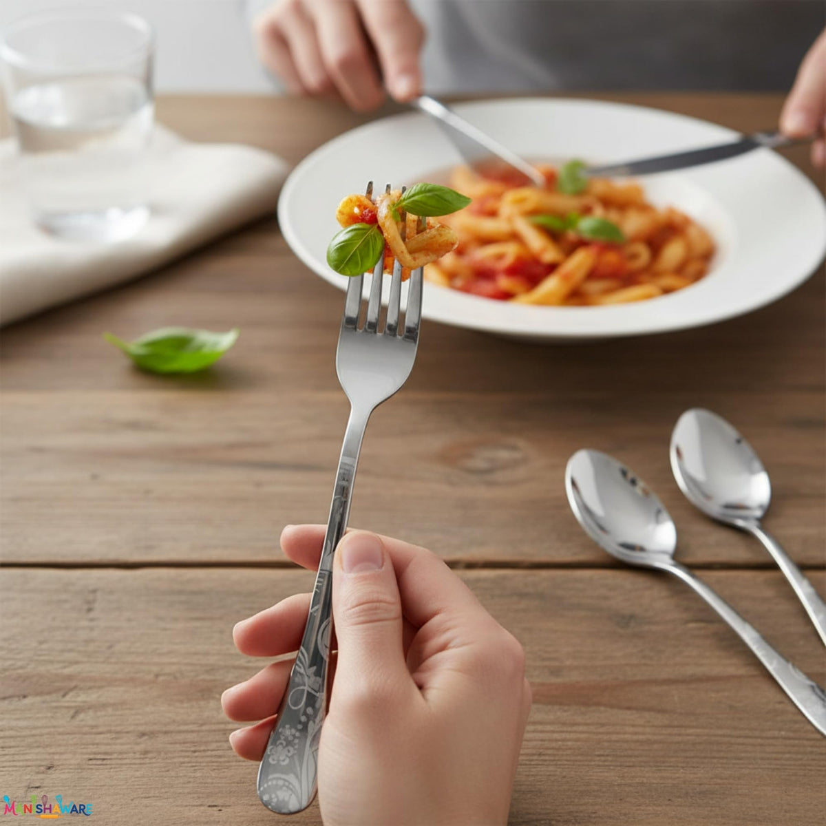 Silver Floral premium cutlery set, rust resistant stainless steel, a perfect wedding, housewarming, corporate and festival gift