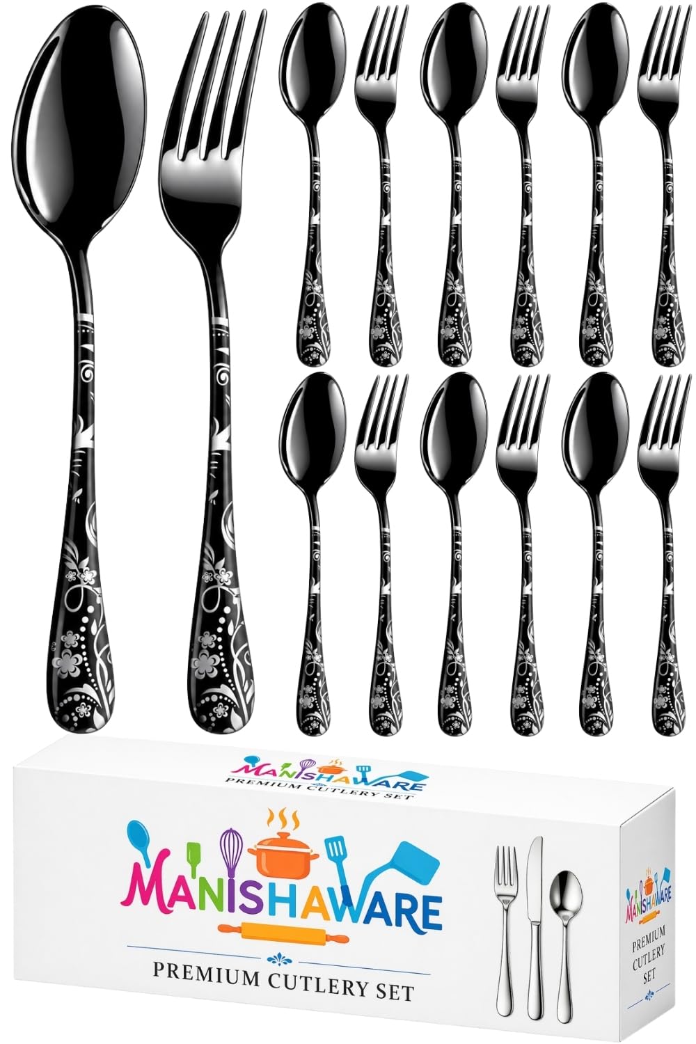 Dinner Fork Spoon Floral Design