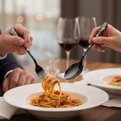 Dinner Fork Spoon Floral Design