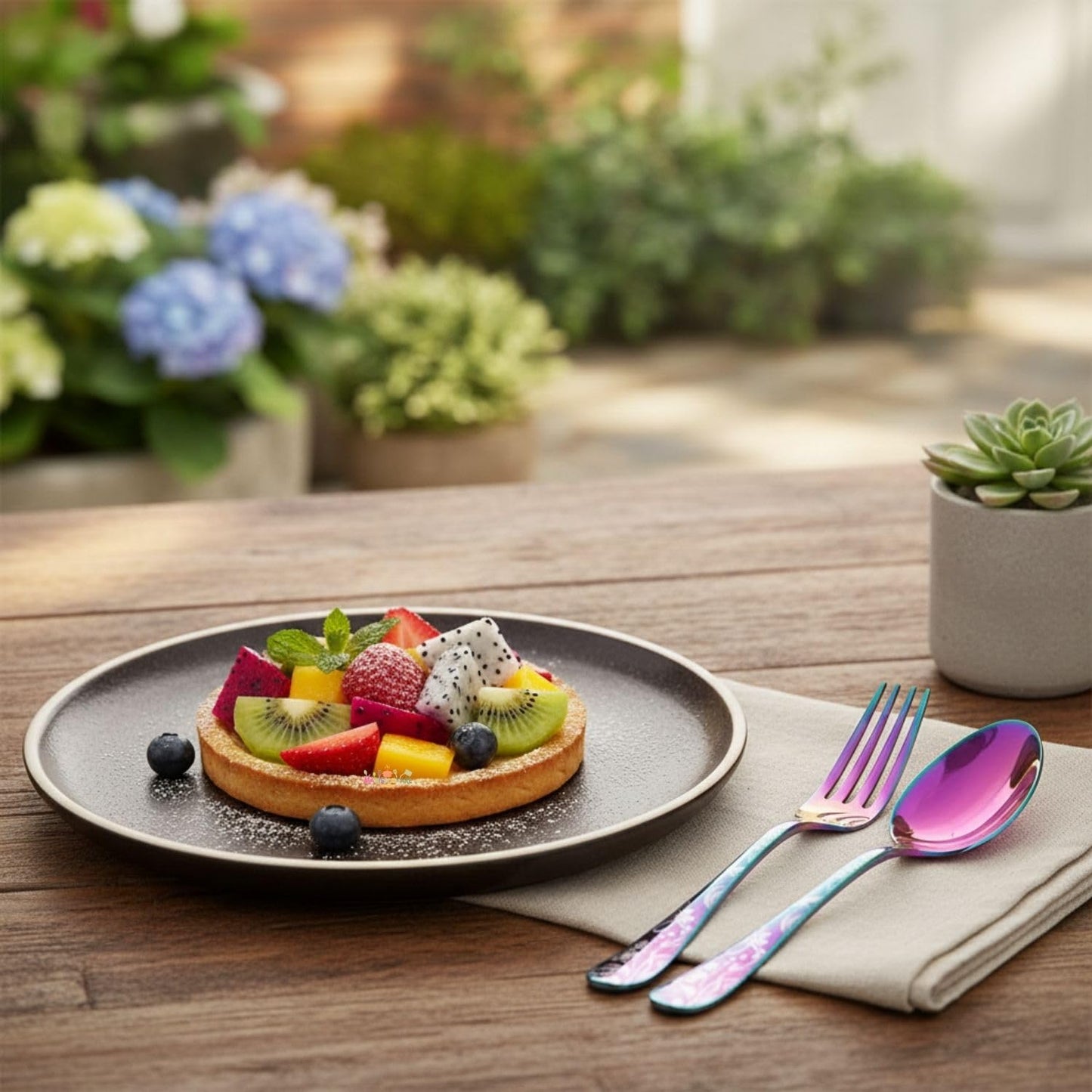 Dinner Fork Spoon Floral Design