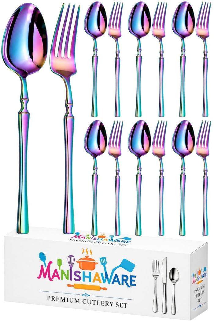 Rainbow Fork & Spoon Set Elegant Design