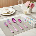 Manishaware Classic Rainbow 20 Pcs Stainless Steel Cutlery Set for Dining Table, Dishwasher Safe Glossy Flatware (Perfect Spoon Fork Set)