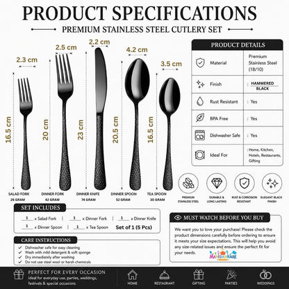 Premium Cutlery Set Hammer Design