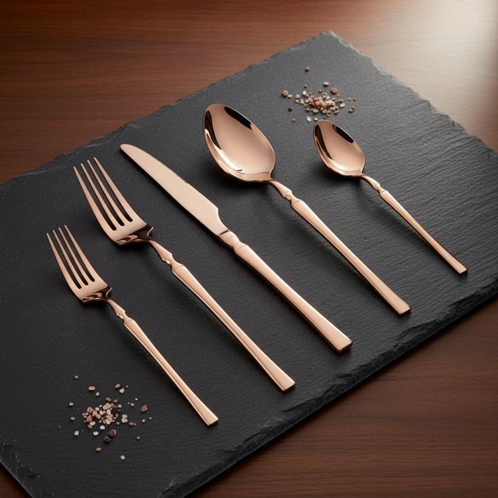 Rose Gold Elegant premium cutlery set, rust resistant stainless steel, a perfect wedding, housewarming, corporate and festival gift