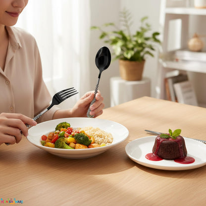 Premium Cutlery Set Checker Design