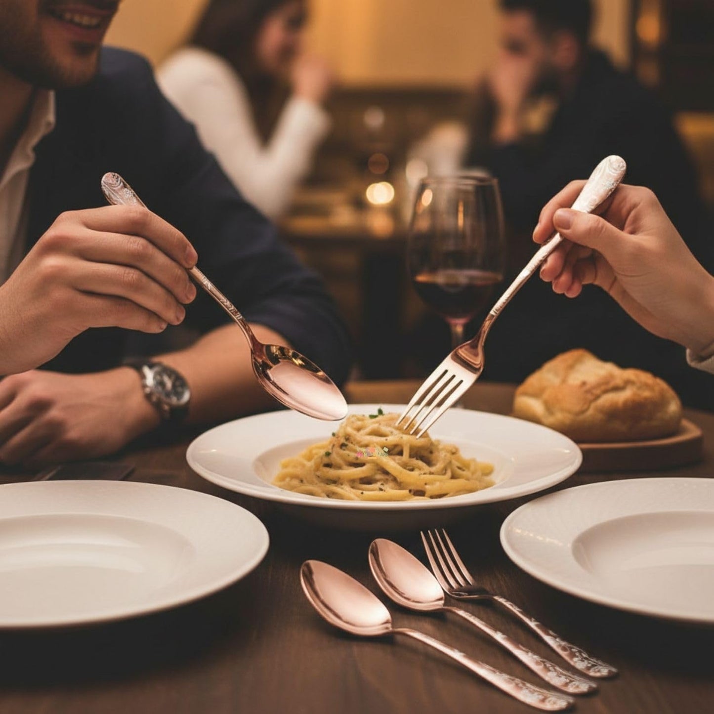 Dinner Fork Spoon Floral Design