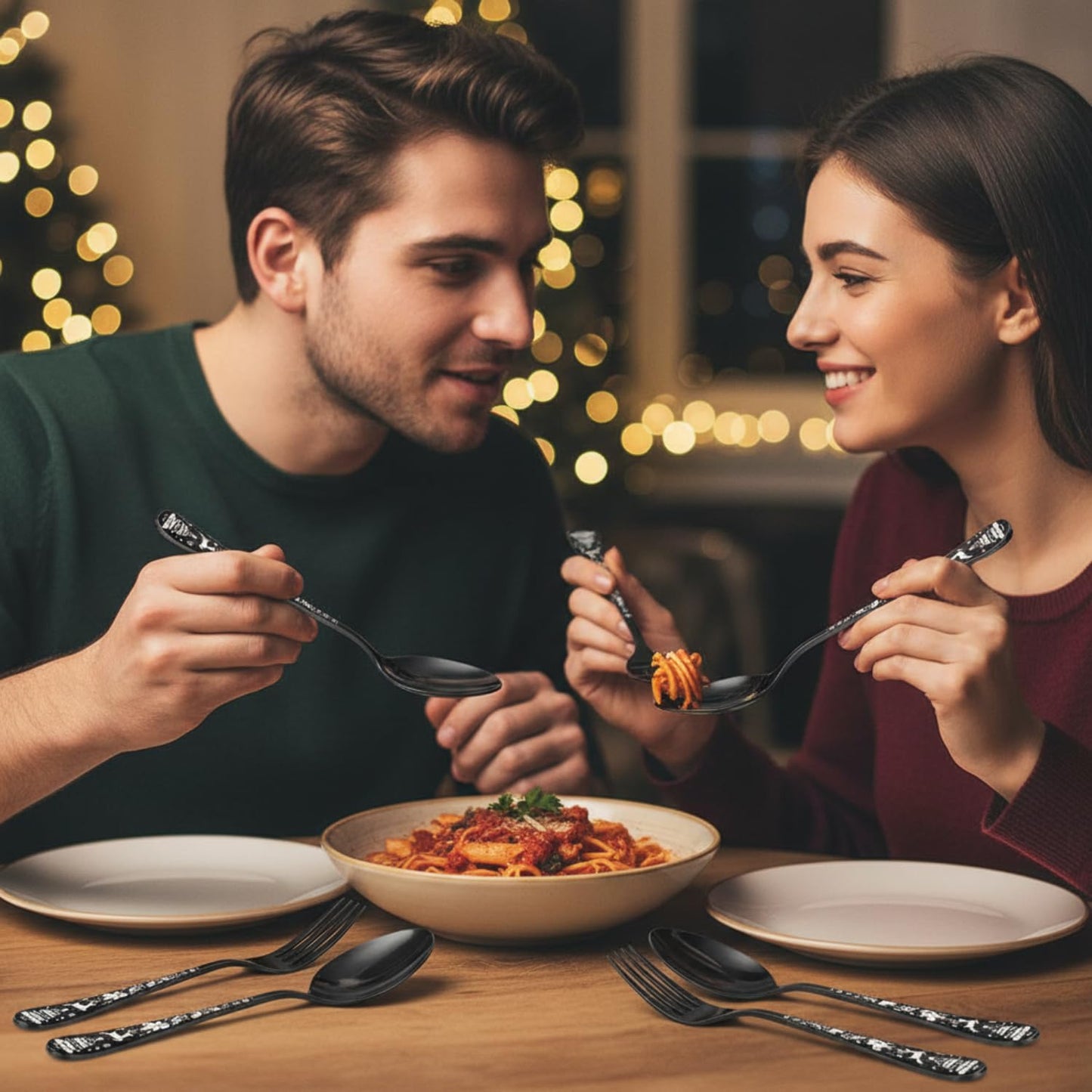 Dinner Fork Spoon Festive Design