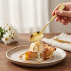 Gold Checker steel spoon and fork combo, 12 Pcs gift pack, a perfect wedding, housewarming, corporate and festival gift