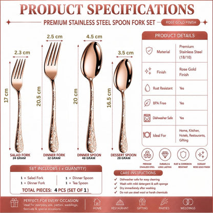 Essential Cutlery Set Floaral Design