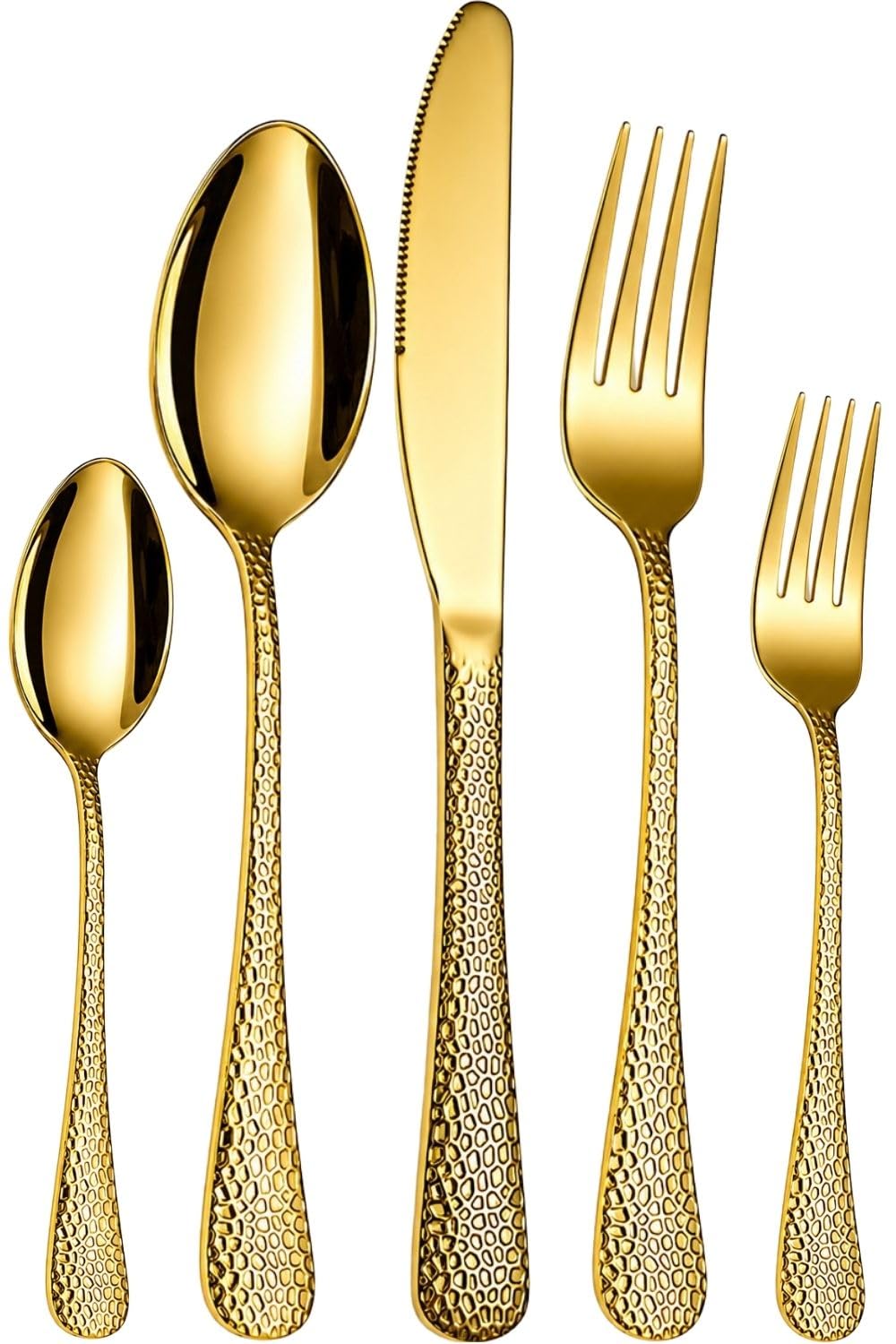 Gold Hammer design premium cutlery set in 18/10 stainless steel, a perfect wedding, housewarming, corporate and festival gift
