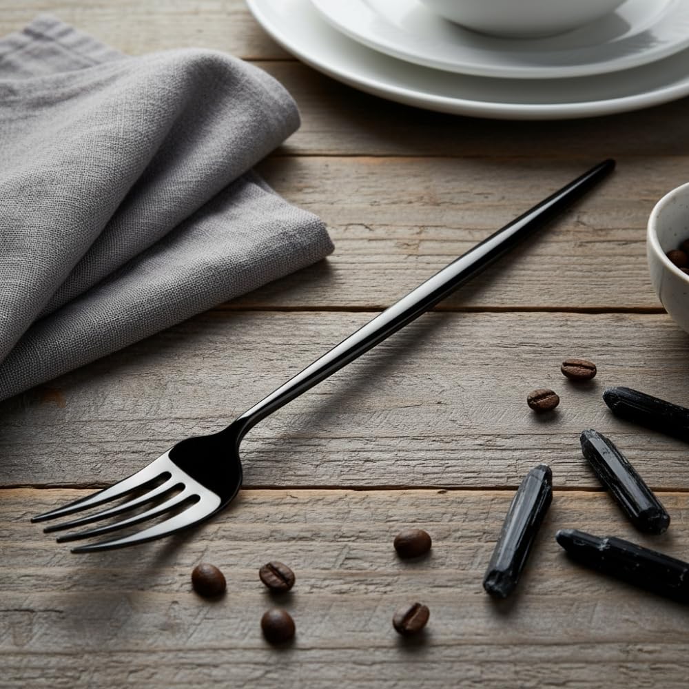 Black Slim fork set, rust resistant stainless steel, a perfect wedding, housewarming, corporate and festival gift
