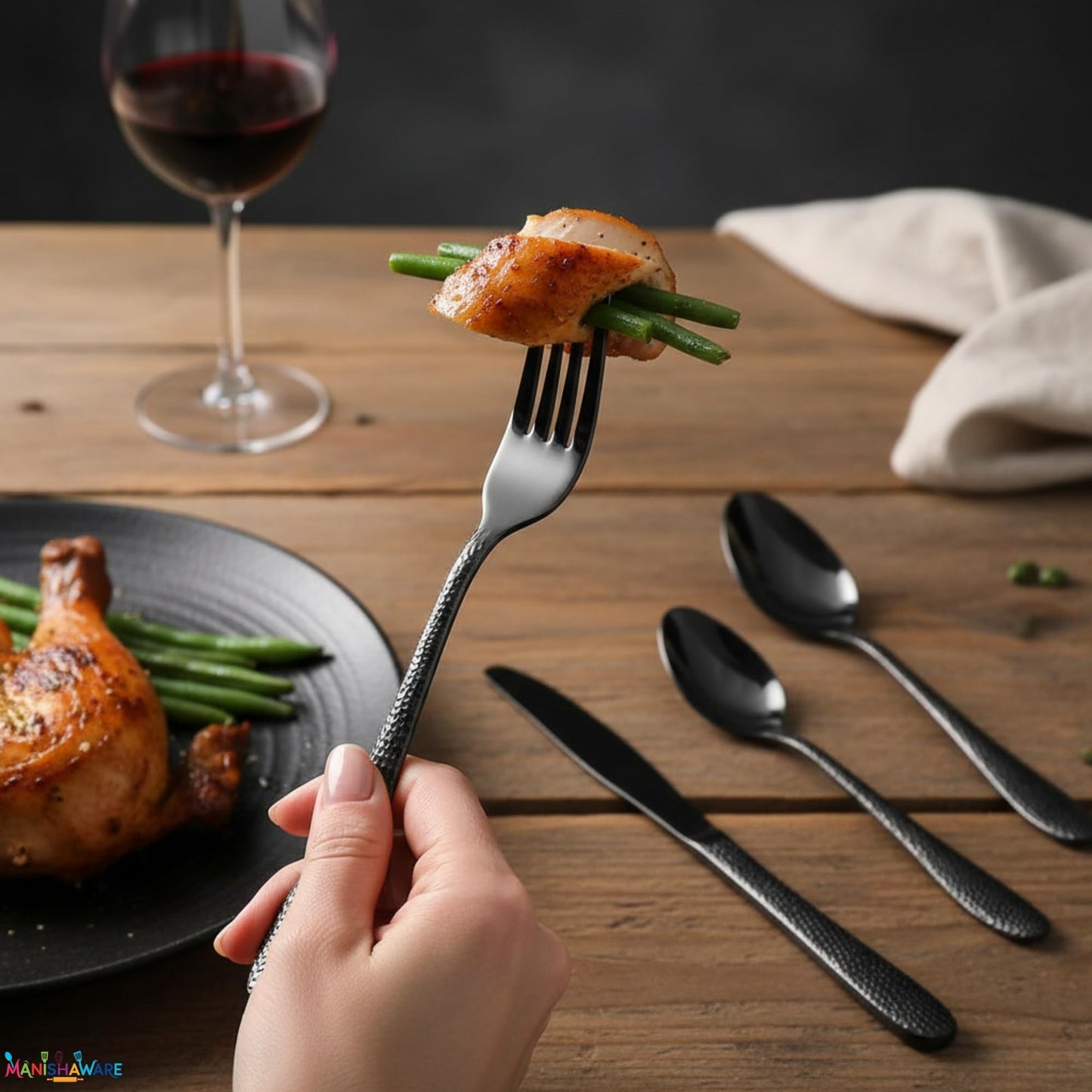 Premium Cutlery Set Hammer Design