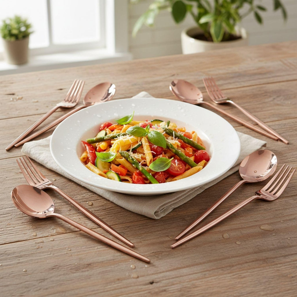 Manishaware Slim Handle 12 Pcs Stainless Steel Cutlery Set for Dining Table, Dishwasher Safe Glossy Flatware (6 Forks & 6 Spoons)