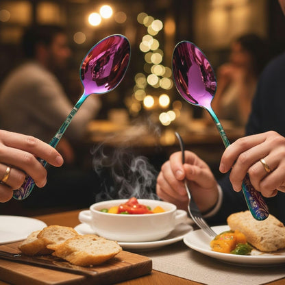 Dinner Fork Spoon Floral Design
