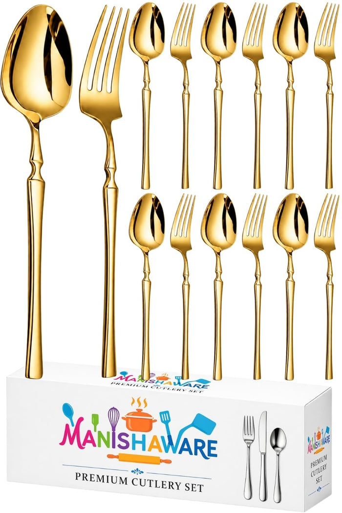 Gold Fork & Spoon Set Elegant Design