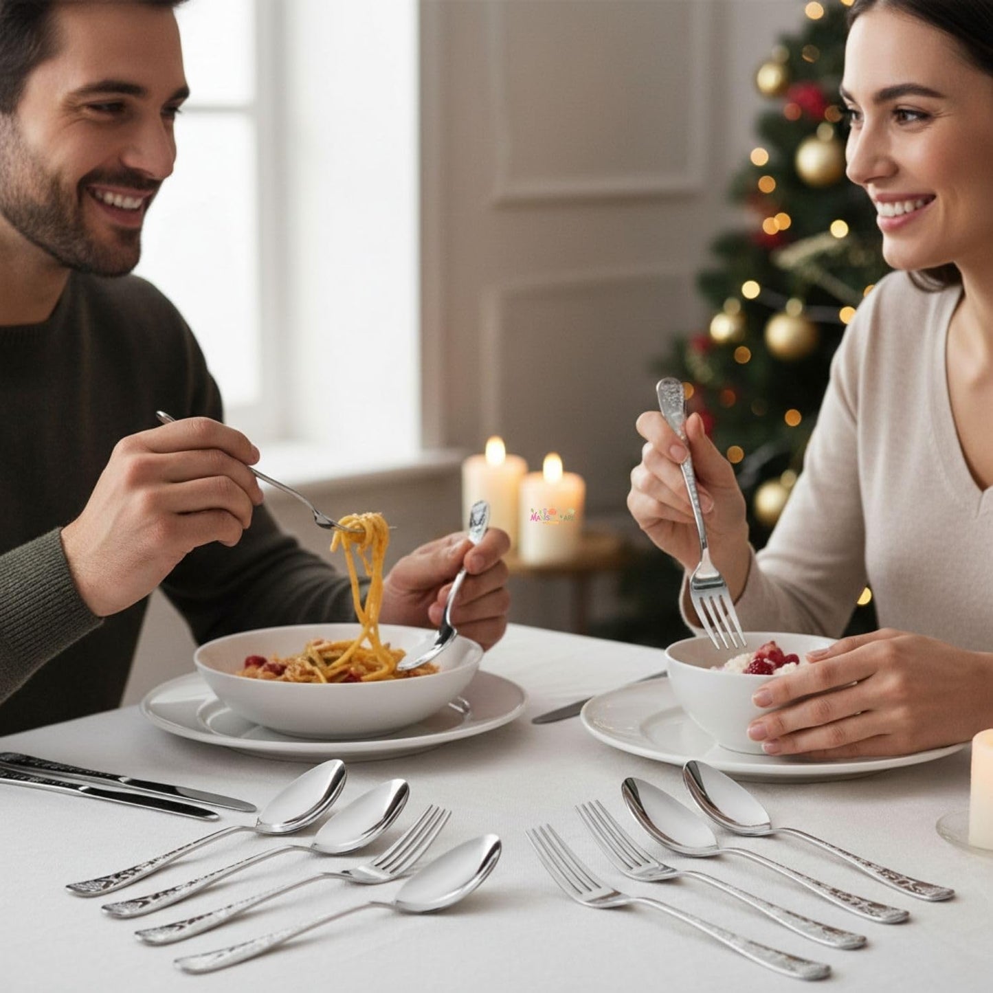 Dinner Fork Spoon Festive Design