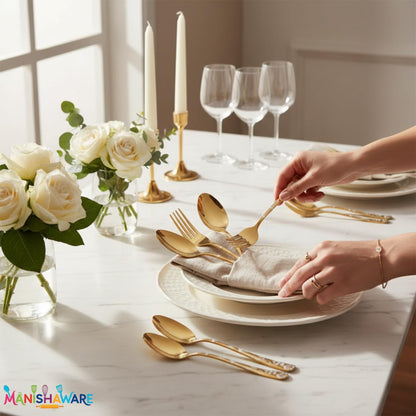 Premium Cutlery Set Floral Design
