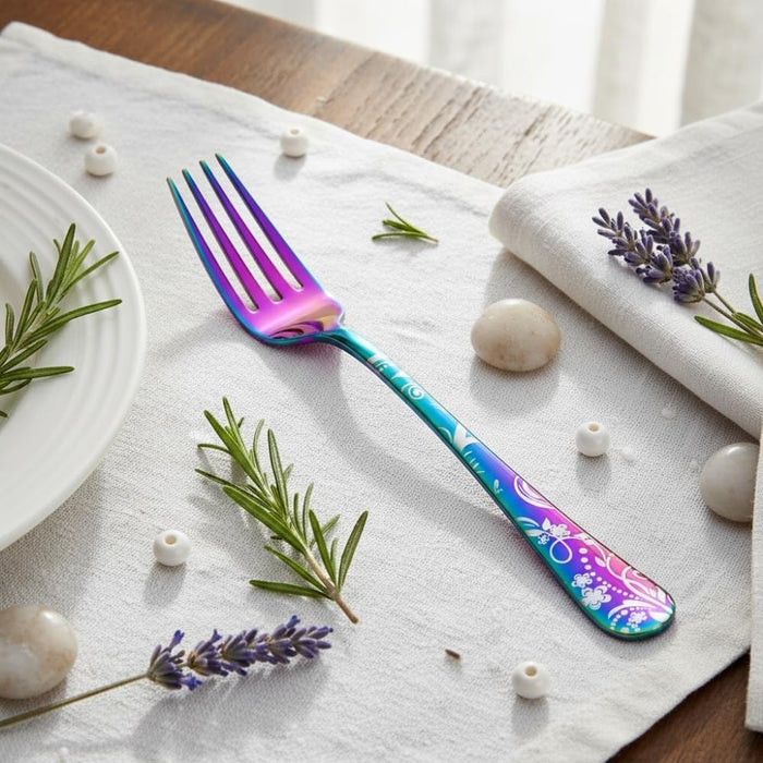 Rainbow Dinner Fork Floral Design