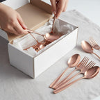 Rose Gold Mirror spoon and fork set, everyday stainless steel, a perfect wedding, housewarming, corporate and festival gift