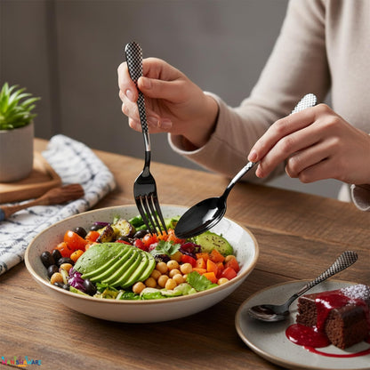 Premium Cutlery Set Checker Design