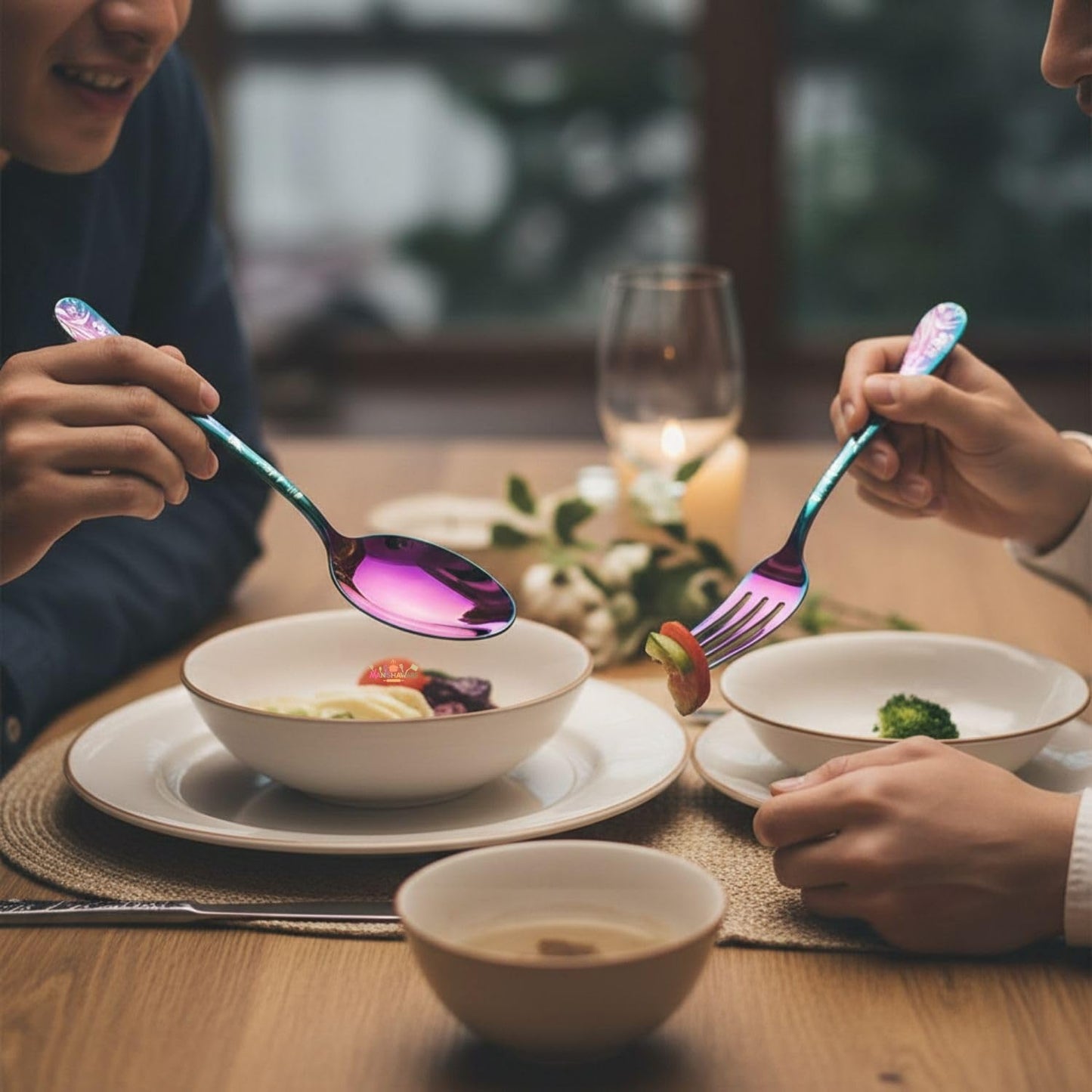 Dinner Fork Spoon Floral Design