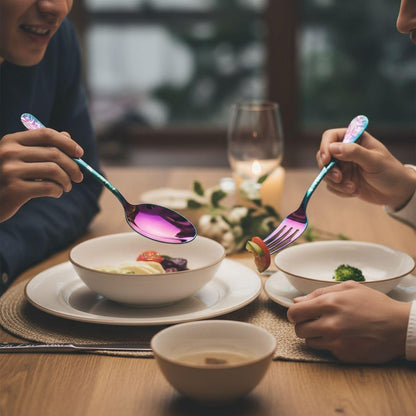 Dinner Fork Spoon Floral Design