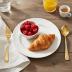 18/10 stainless steel Gold spoon and fork set, Checker design, a perfect wedding, housewarming, corporate and festival gift