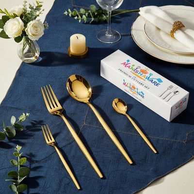 Gold Essential Cutlery Set Slim Design