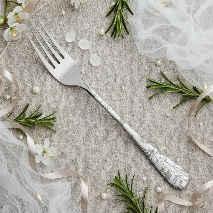 Silver Dinner Fork Floral Design