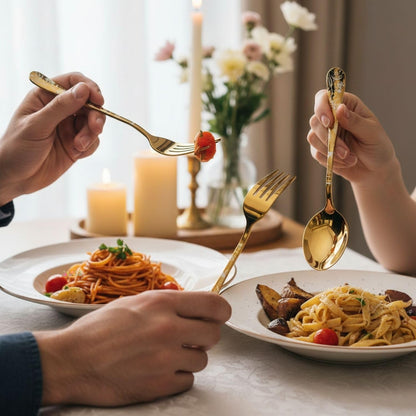 Dinner Fork Spoon Floral Design