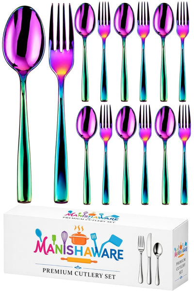 Rainbow Fork & Spoon Set Mirror Design