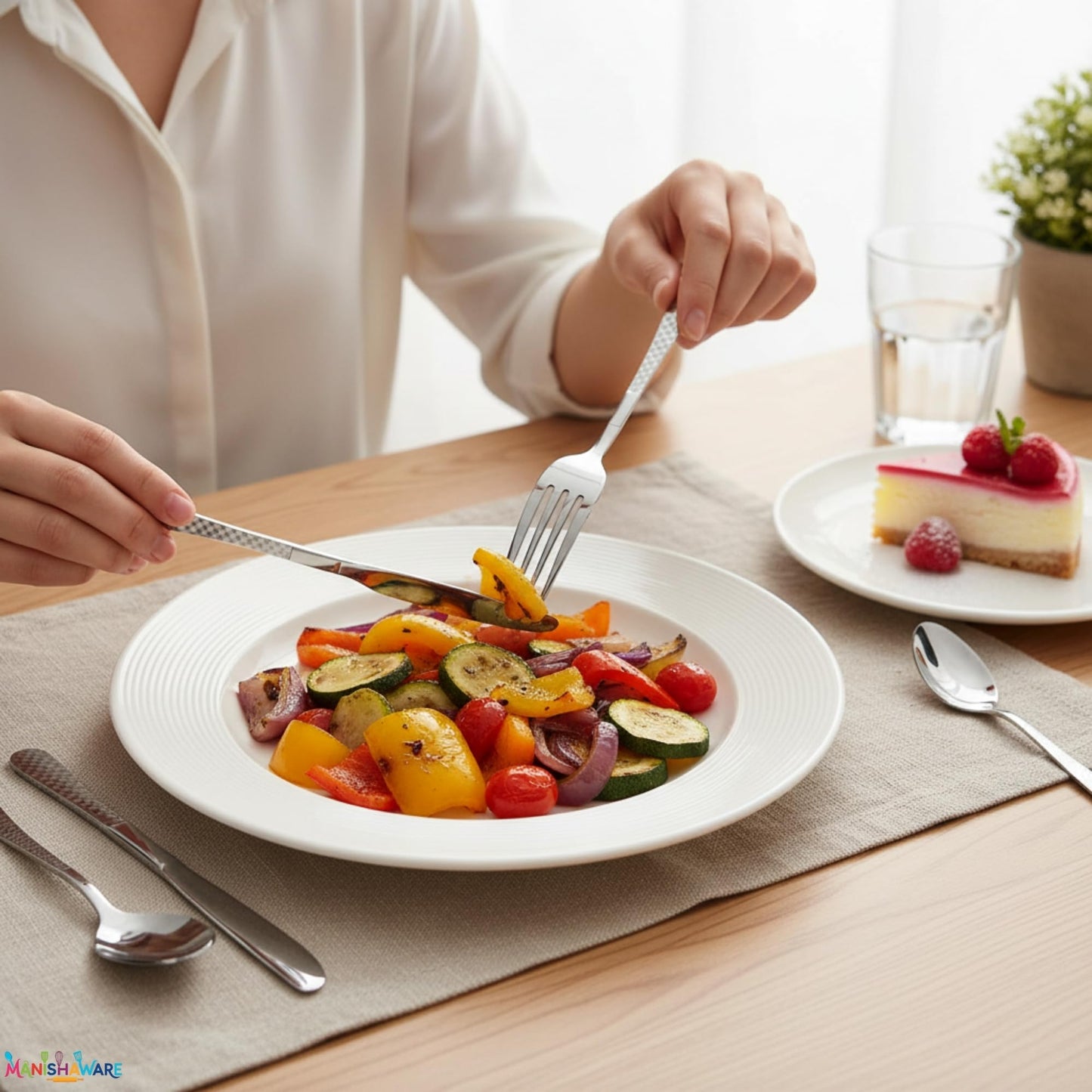 Premium Cutlery Set Checker Design