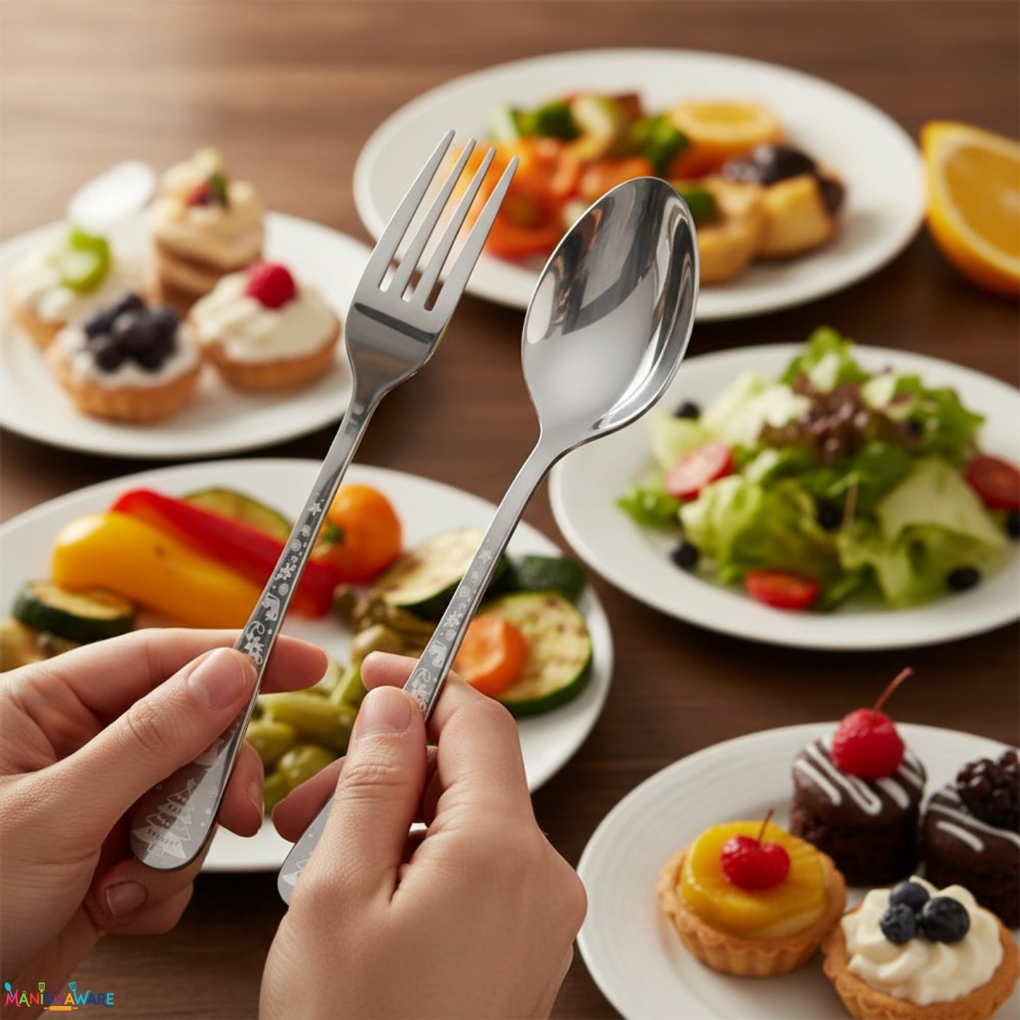 Premium Cutlery Set Festive Design