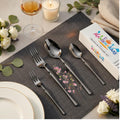Manishaware Classic Black 8 Pcs Stainless Steel Cutlery Set for Dining Table, Dishwasher Safe Glossy Flatware (Perfect Spoon Fork Set)