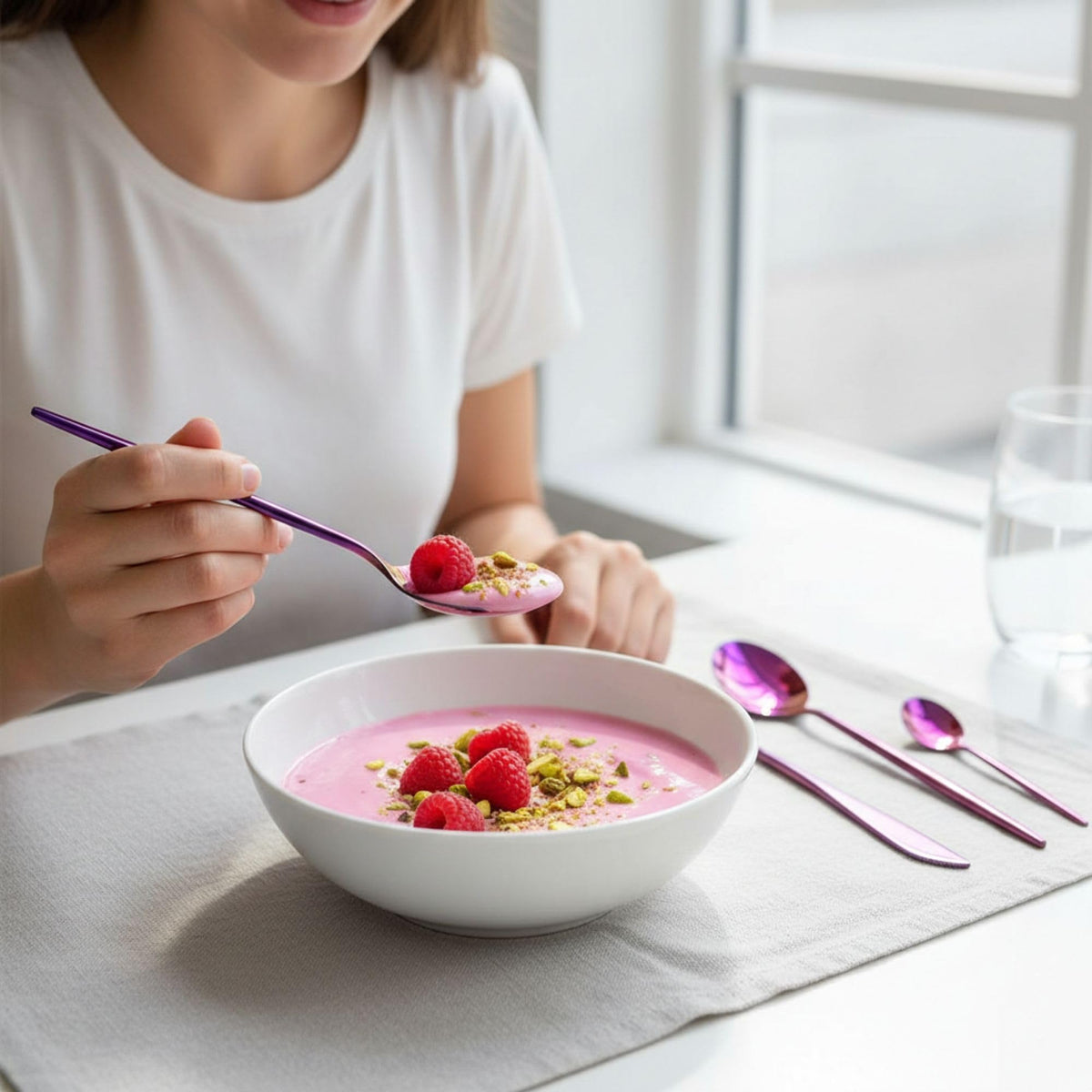 Pink Slim premium cutlery set, 30 Pcs, dishwasher safe, a perfect wedding, housewarming, corporate and festival gift