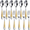 Manishaware Classic 12 Pcs Stainless Steel Cutlery Set for Dining Table, Dishwasher Safe Glossy Flatware (6 Forks & 6 Spoons)