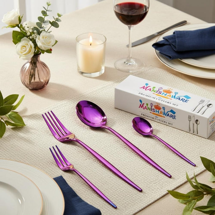 Pink Essential Cutlery Set Slim Design