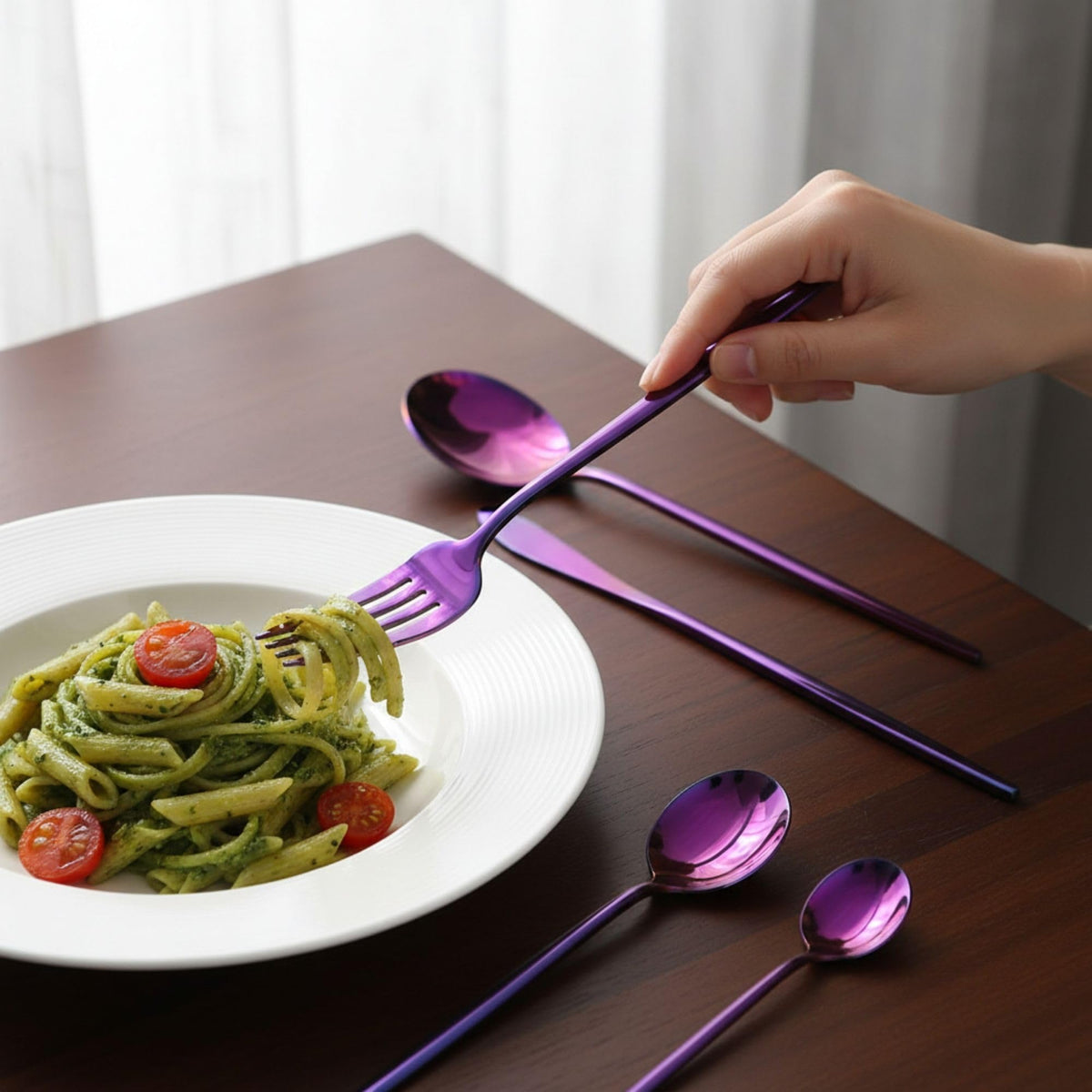 Pink premium cutlery set, Slim design, 5 Pcs, a perfect wedding, housewarming, corporate and festival gift