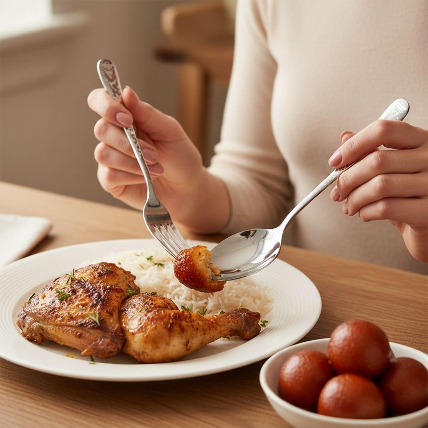 Dinner Fork Spoon Festive Design