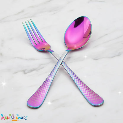 Premium Cutlery Set Checker Design