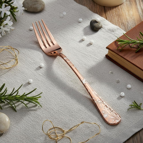 Rosegold Dinner Fork Floral Design