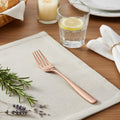 Manishaware 24 Pcs ROSEGOLD Mirror Polished Stainless Dinner Steel Fork set for Kitchen or Dining Table