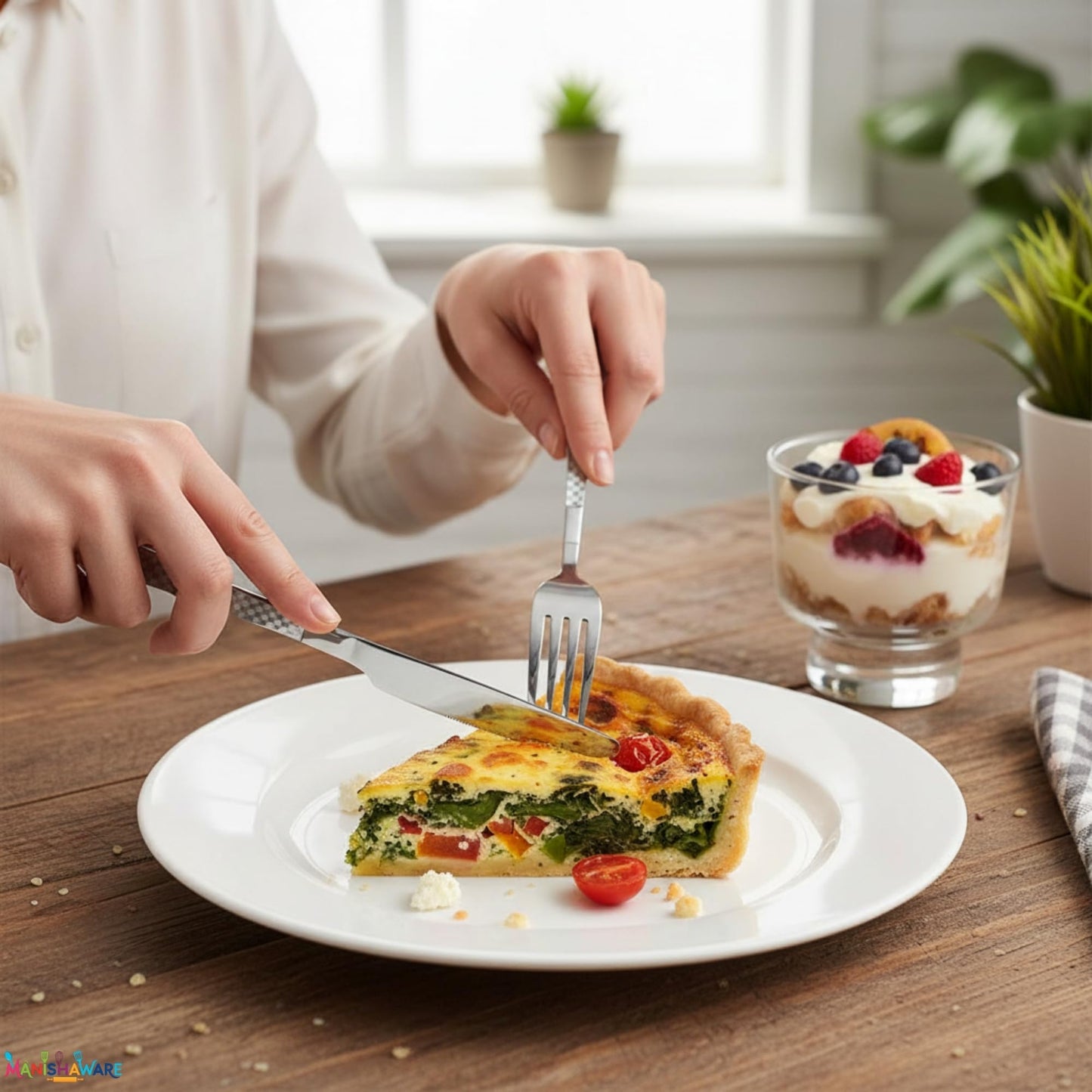 Premium Cutlery Set Checker Design