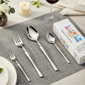MANISHAWARE 20 Pcs Silver Stainless Steel Cutlery Set for Dining Table | 5 Dinner Spoons, 5 Dinner Forks, 5 Dessert Spoons & 5 Fruit Forks (Perfect Spoon Fork Set for Kitchen)