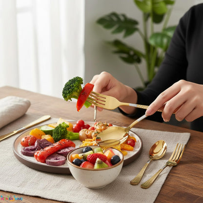 Premium Cutlery Set Checker Design